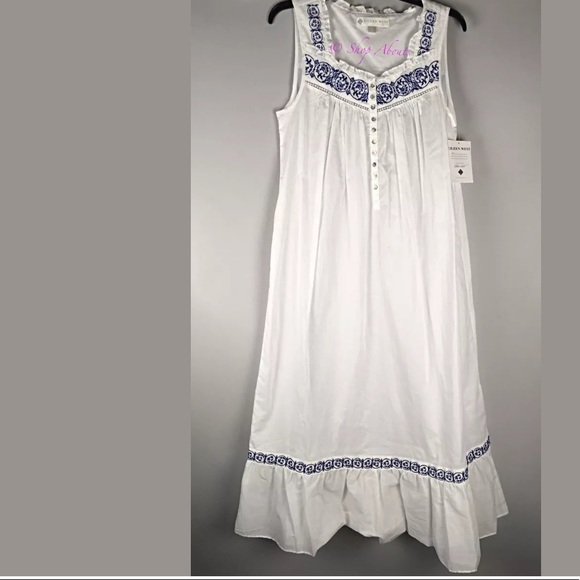 Eileen West White Cotton Nightgown Size S - Picture 2 of 7